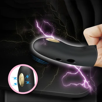 VATINE prst rukava vibrator električni šok funkcija G-Spot vibrator klitoris stimulira seks igračke za parove
