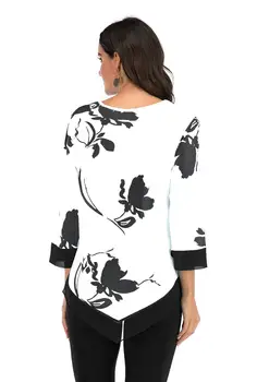 Ljeto 2020 svakodnevni žene majice O-izrez cvjetni tiskanih nepravilnog besplatne majice moda dame ured košulja plus veličina majice S-5XL