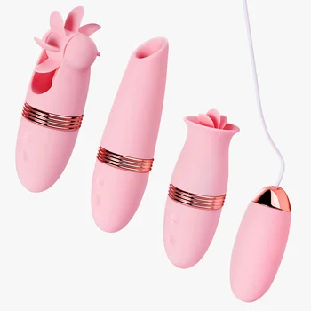 OMYSKY 4 u 1 Вибрирующее jaje lizanje jezika stimulator klitorisa sisanje bradavica analni masaža vaginalni vibrator seks igračke za žene