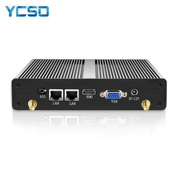YCSD Fanless Mini PC Dual LAN Celeron N2830 J1800 J1900 Windows 7 PC-2*serijski port 2*LAN, WiFi, HDMI i VGA HTPC računalo Nuc Minipc