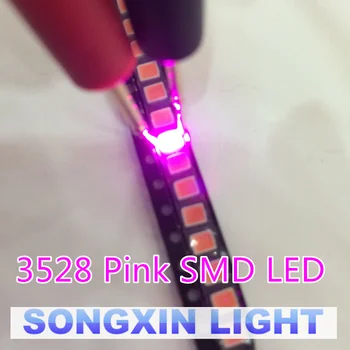 Veleprodaja 500шт Pink POWER TOP 1210 3528 SMD SMT PLCC-2 Ultra Bright LED New
