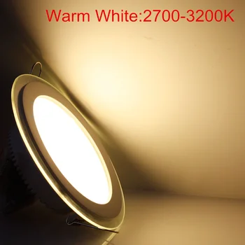 40pcs 6W Dimmable Glass LED stropna svjetiljka udubljenjem led unutarnje svjetlo spavaća soba kupaonica svjetlo svjetlo