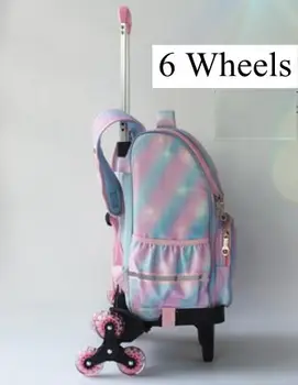 Školska kolica ruksak za djevojčice kolica i torbu s kotačima Dječje škola valjanje ruksak torba za djecu bushmaster školska torba
