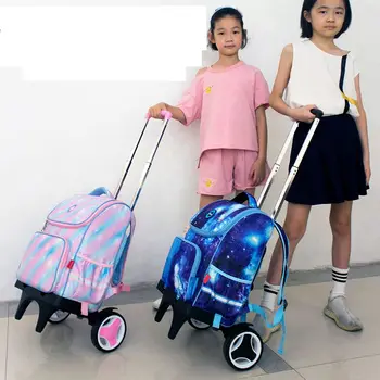 Školska kolica ruksak za djevojčice kolica i torbu s kotačima Dječje škola valjanje ruksak torba za djecu bushmaster školska torba