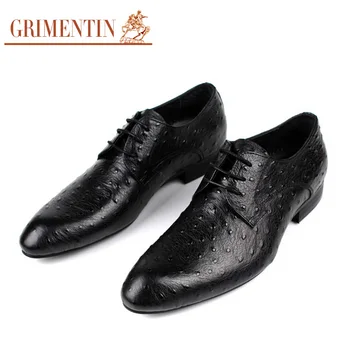 GRIMENTIN talijanski haljina cipele za muškarce crne čipke poslovni ured vjenčanje modni dizajner muške cipele od prirodne kože