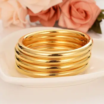 4 kom se okupe na veliko moda Dubai glazura narukvica nakit 24 K Fine Gold GF Dubai narukvica Afrika Arapski predmete