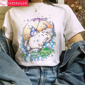 Totoro Studio Ghibli Harajuku Kawaii T Shirt Women Ullzang Miyazaki Hayao Tshirt Funny Cartoon T-shirt Slatka Anime Top Tee Female