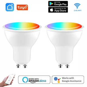 Wifi Smart Gu10 LED Light Bulb Spotlight Tuya/Smart Life APP 4W RGBCW Magic Lamp Bulb Voice Control rad s Alexa Google Home