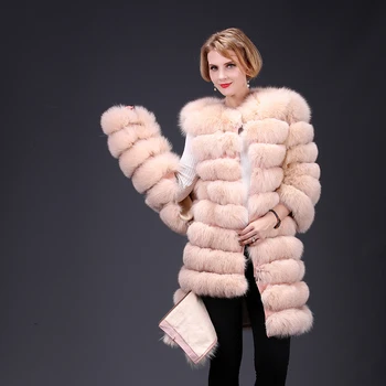 Prirodna Лисья kaput jakna izmjenjivi rukava i donji трансформе dugo toplo visoka moda žene prirodni krzno debeli ulični stil