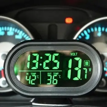 Auto elektronski sat auto-termometar sjajni sat multifunkcionalni auto Temperaturni sat voltmetar
