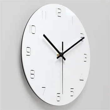 Bijeli digitalni zidni sat tihi mehanizam Nordic PVC dekorativni moderan dizajn zidni sat za dnevni boravak doma dekor
