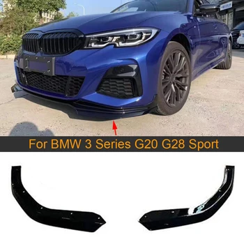 PP Gloss Black Car Front Bumper Splitters For BMW 3 Series G20 G28 2019 2020 Car Front Bumper Splitters Lip Spojler