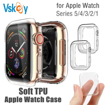 10шт za Apple Watch Series 5/4/3/2/1 Soft Clear Full Cover TPU silikonska torbica 40mm 44mm 38mm 42 mm zaštitne navlake zaslona