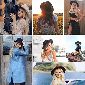 FURTALK Australia Wool Fedora Hat Women Men Hat Ladies Fedoras Wide Brim Jazz Felt Hat Vintage Bucket Panama Winter Cap
