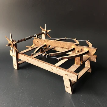 DIY drevni model kola opsadni stroj drvena 3D model zagonetke - tri luka Samostrel krevet