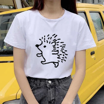 2020 godišnja ženska t-shirt plus veličine S-3XL grafički t-komada kratkih rukava ženske majice slatka jež print majica boem vrt odijevanje