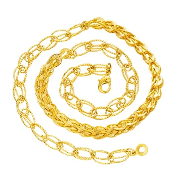 Muški 24k čisto zlato nakit Ogrlica za muškarce kubanske karika lanca ogrlica ogrlica žene 2018 modni nakit Collares Largos De Moda