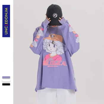 UNCLEDONJM crtani harajuku plus size žene/muškarci tiskane majice dugi rukav majica top ulica hip-hop ženska t-shirt ME-315