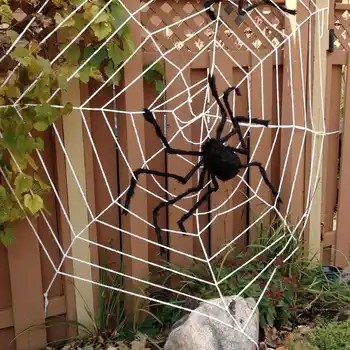 Hairy divovski pauk 200 cm Halloween rekviziti uklet kuća dekor ogromna paukova mreža šišmiš stranka odmor DIY ukras