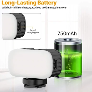 Ulanzi VL15 Mini RGB LED Video Light prijenosni video s hladnim башмаком za smartphone GoPro Kamera 2W 750mAh Type-C Charging