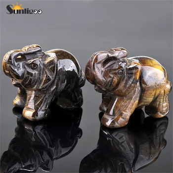 Sunligoo 1x mini opal tiger eye slon prirodni kamen rezbarena 1,5 inčni figurica liječeći Crystal reiki, Feng Shui Dom Dekor sobe