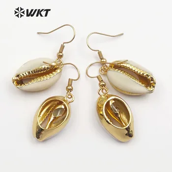 WT-E163 Veleprodaja modne prekrasan vruće каури naušnice pravi maleni каури naušnice sa zlatnim bojama