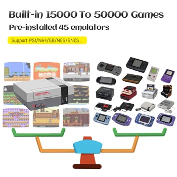 Prijenosni 4K HD TV Video Game Console Recalbox izgrađen je 50.000 igara Malina Pi 3B TV Game Console sa dva kontrolera za PS1