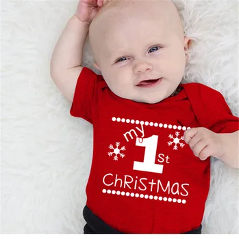 Prekrasan novorođenog djeteta Crvena beba je beba dječaci djevojčice moj prvi božićni kombinezon Kombinezon odjeću odijelo DS19