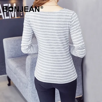 Pamučna Majica 5XL plus size dugi rukav prugasta košulja Harajuku top korejski stil žene osnovna majica bijela crna tees Z111