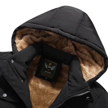 Zima topla muška jakna i kaput svakodnevni jesen runo duge debele jakne i sakoi s kapuljačom multi-džep muške odjeće dolje jakna