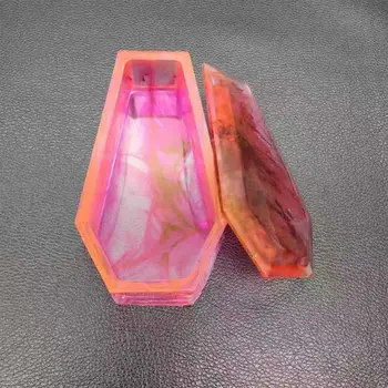 DIY Crystal Epoxy Mold Storage Box Molds Dark Vampire Coffin High Mirror Crafts Making Mold