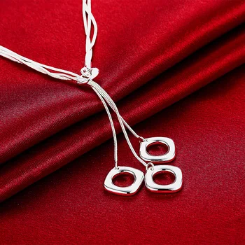 LEKANI kvadratni oblik unisex viseće ogrlice Za žene i muškarce jednostavan bijeli konop, lanac ogrlica stranke vruće prodaju nakit način