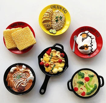 Malezija je pješčana površina omlet piletina Hainan slika 3D magneti za hladnjak turističkih suvenira hladnjak magnetne naljepnice poklon