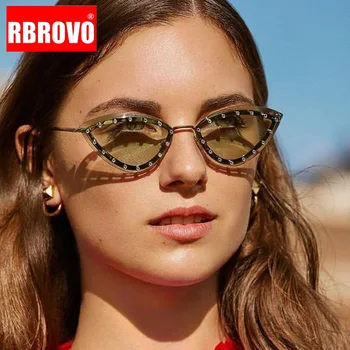 RBROVO 2021 Diamond Rimless sunčane naočale Žene Cateye naočale Žene vintage naočale Žene/muškarci luksuzni Gafas De Sol Mujer UV400