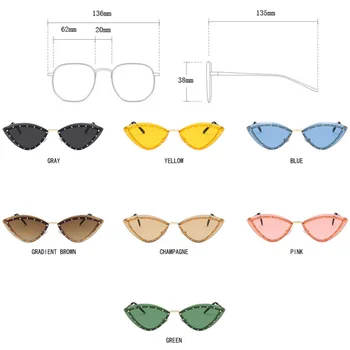 RBROVO 2021 Diamond Rimless sunčane naočale Žene Cateye naočale Žene vintage naočale Žene/muškarci luksuzni Gafas De Sol Mujer UV400