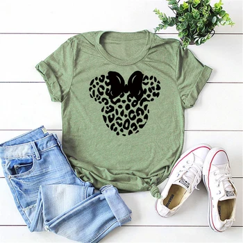 Leopard Minnie majica slatka životinjsko košulje safari miš Minnie majica usklađenosti obitelji Tee odmor t-shirt