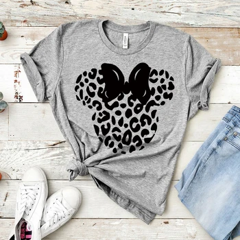 Leopard Minnie majica slatka životinjsko košulje safari miš Minnie majica usklađenosti obitelji Tee odmor t-shirt