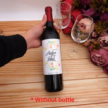 20шт šarene cvijeće stil personalizirane boce vina naljepnica stranke korist umjetnosti pismo običaj mladenci jubilej datum etikete