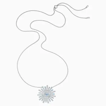 Modni nakit SWA novi solarni privjesak cvijet oblik latica plavi Kristal Bijeli krug žene luksuzni nakit poklon