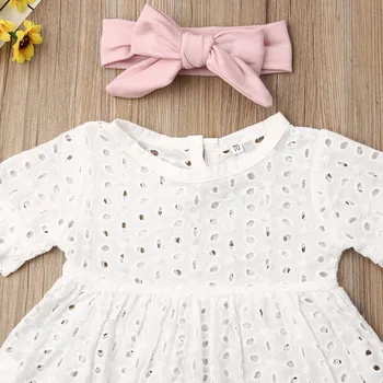 Butik djevojka odjeća 3pcs novorođenče beba djevojčica odjeća top majica čipkan haljina Bowknote dahtati odijelo