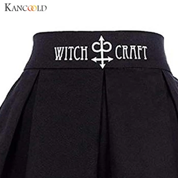 KANCOOLD Women Gothic Punk Witchcraft Magic Spell Symbols Плиссированная mini suknja Mjesec iznad koljena Mini Empire susret vama.na womens 2019