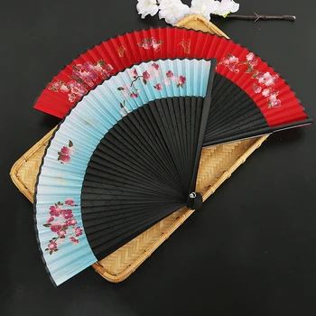 1pc elegantan cvijet bambus prijenosni ženski ručni ventilator wedding dance party zanat sklopivi Svila ventilator