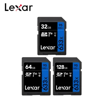 Original Lexar 633x SD Class 10 UHS-I 32GB High Speed 95M/s V30 64GB 128GB U3 memorijska kartica za fotoaparat 1080p HD 4K