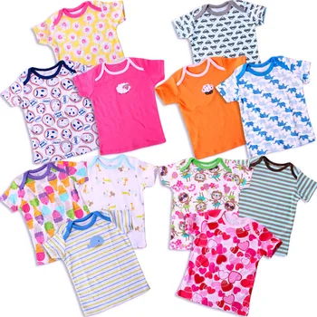 Maloprodaja 5 kom./lot 0-24 mjeseci ljeto, kratki rukav majica dječja dječja tees crtani novorođenče odjeću za dječake, djevojke slatka odjeća