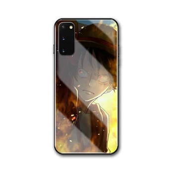 Samsung s10e glass anime one piece hard cover for samsung S8 S9 S10 S20 s21 plus note 8 9 10 20 ultra A50 A51 A30