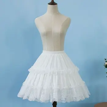 Nove djevojke suknja kratka donja suknja cosplay čipke рыбья kost Lolita slip brod crno bijeli elastičan pojas donje suknje E15E