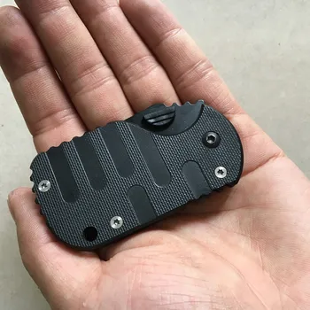 Mini crna QQ svinja oblik sklopivi džepni nož privjesak voćni EDC nož kamp reći si pare Cutter Survival višenamjenski alat