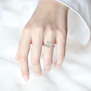 OEVAS 925 sterling srebra smaragdno rez nastao муассанит dragulj vjenčanja vjenčani prsten s dijamantima fin nakit poklon u rasutom stanju