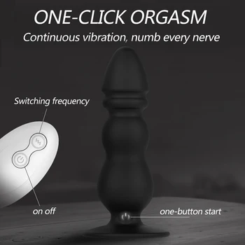 Analni vibrator bežični daljinski teleskopski dildo vibrator 10 brzina вибрирующая analni čep anal balls muške masaža prostate odrasle igračke