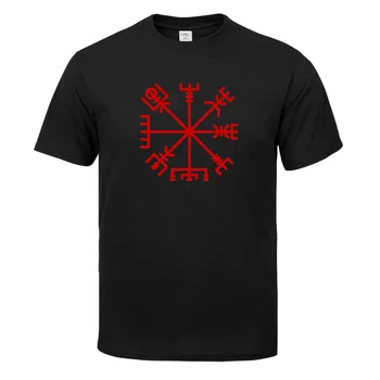 Viking Rune Vegvisir Talisman Shirt muška crno-bijele pamučne majice Summer Skateboard Tee Boy Skate Tshirt Tops